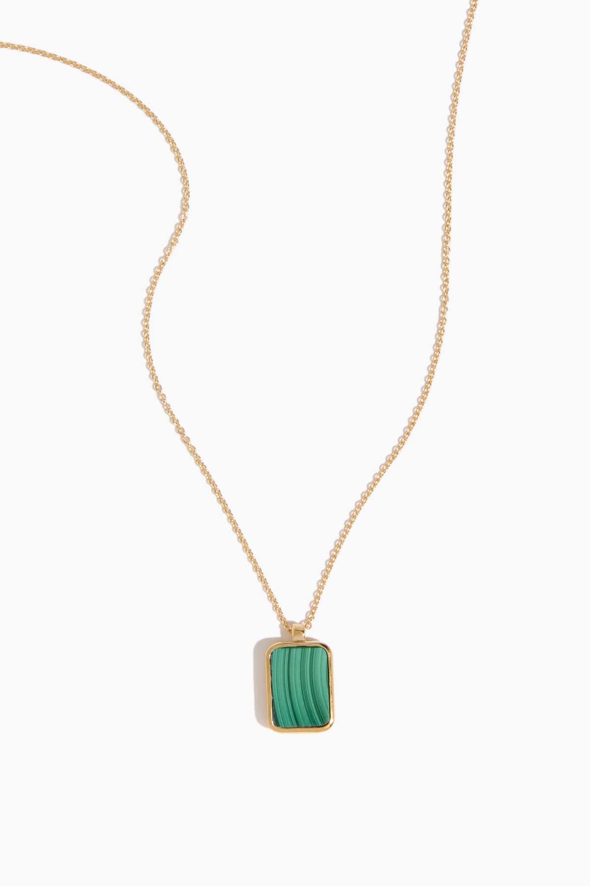 Otiumberg Malachite Tag Pendant in Gold