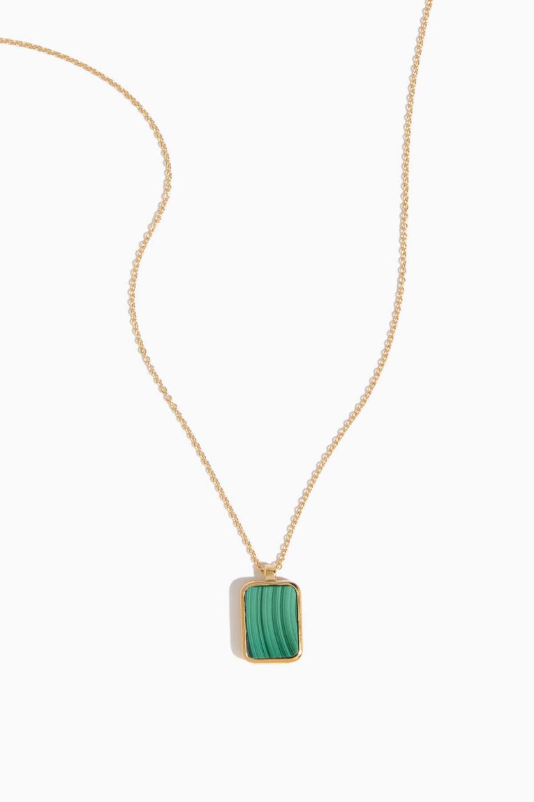 Otiumberg Malachite Tag Pendant in Gold