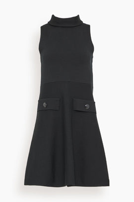 Sharp Ambition Dress in Pure Black