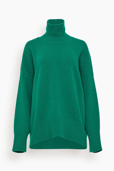 Classic Turtleneck Jumper in Emerald