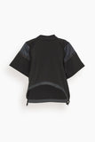 Sacai Tops Cotton Jersey T-Shirt in Black