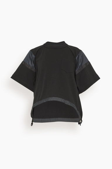 Sacai Tops Cotton Jersey T-Shirt in Black