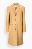 Staud Wyatt Leather Coat in Cashew