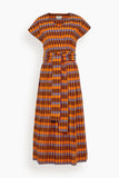 Toast Casual Dresses Check Cotton Linen Wrap Dress in Spice Multi TOAST Check Cotton Linen Wrap Dress in Spice Multi