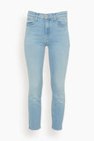 MOTHER Jeans The Mid Rise Dazzler Crop Fray Jean in Sun Kissed