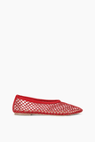 Staud Alba Ballet Flat in Red Netting