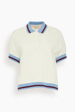 Marni Short Sleeve Polo in Bone