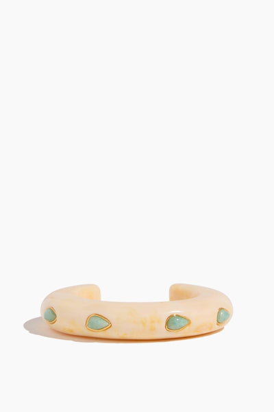 Ridge Cuff in Alabaster and Amazonite Ivory