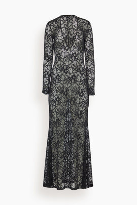 Sophie Stretch Lace Maxi Dress in Black