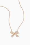 Stoned Fine Jewelry Diamond Bow Necklace in 18k Yellow Gold
