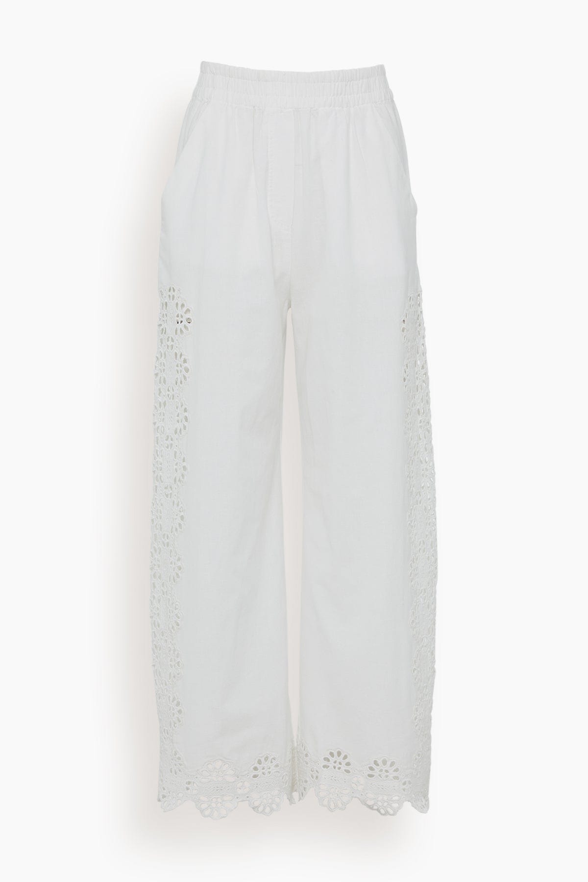 Sea Pants Edith Embroidered Pant in Cream