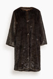 Loulou de Saison Moore Round Neck Long Coat in Grizzly