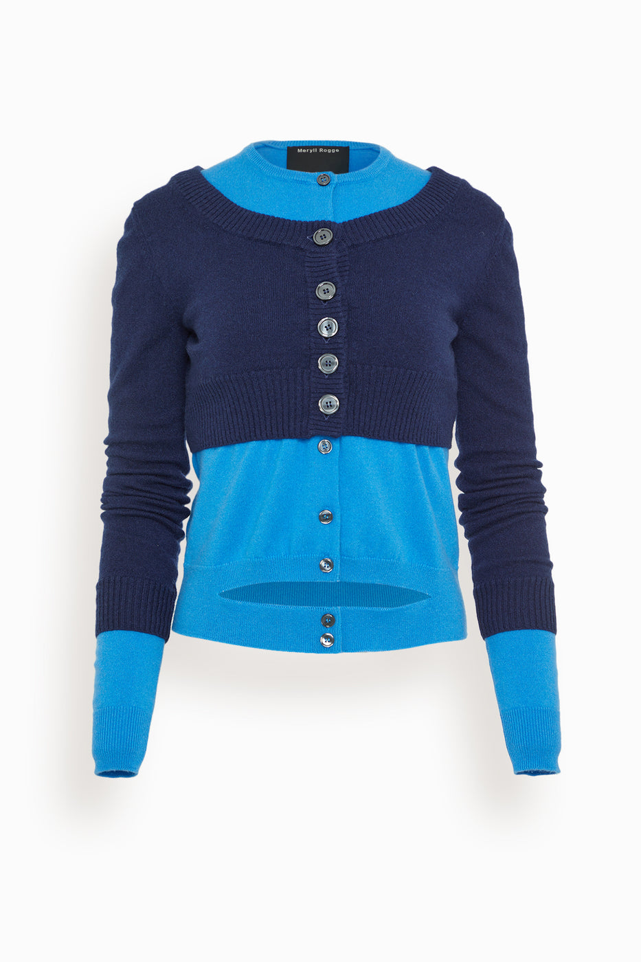 Meryll Rogge Sweaters Iconic Double Cardigan in Midnight Blue Meryll Rogge Iconic Double Cardigan in Midnight Blue