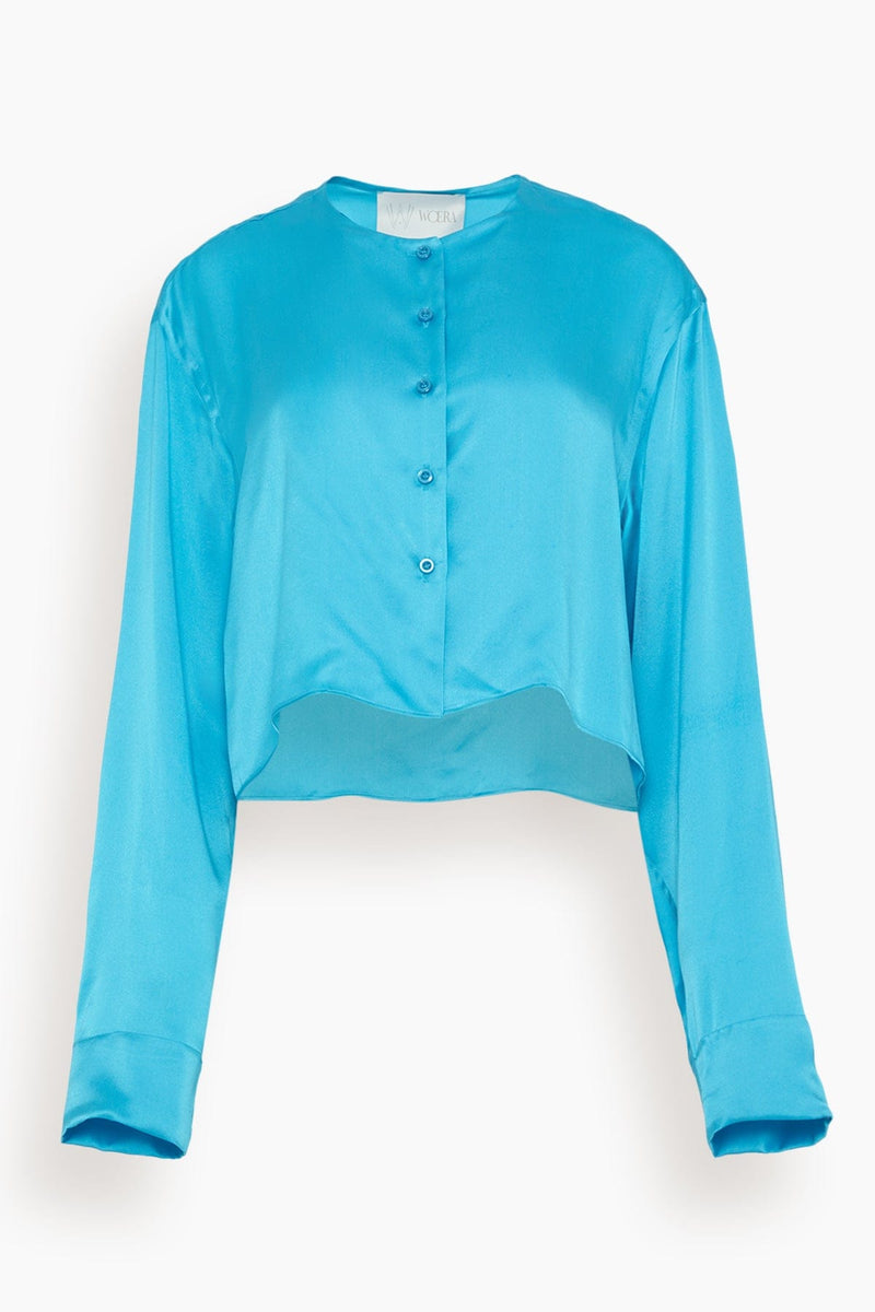 Aqua in – Silk Front Hampden Woera Top Crop Clothing Button Up