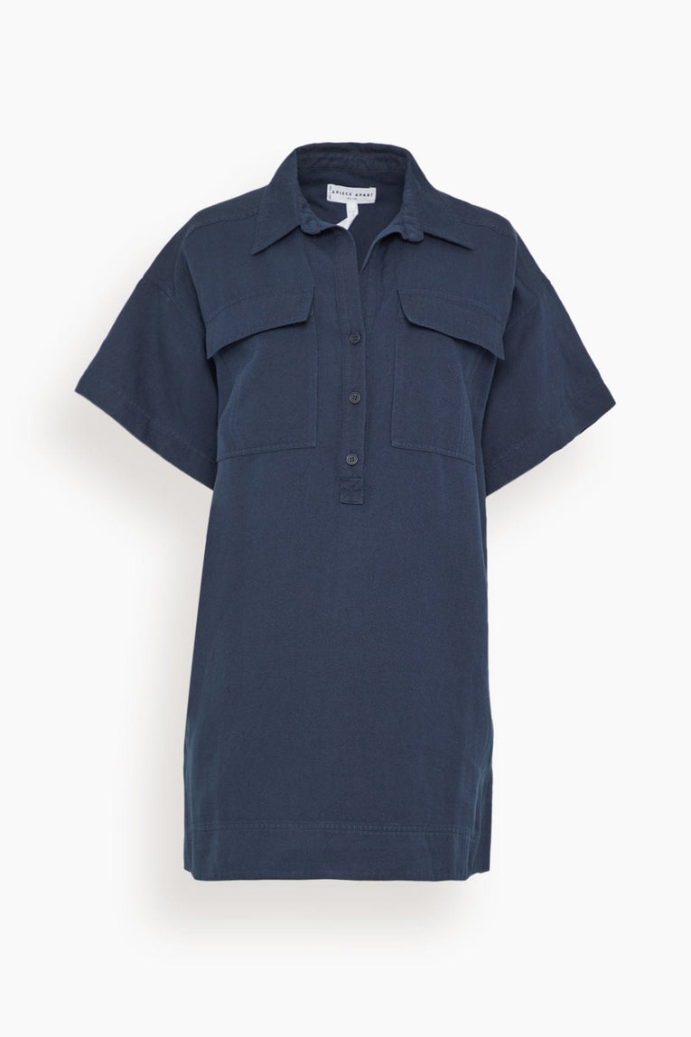 Apiece Apart Stefana Shift Dress in Navy