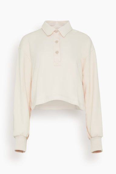 Sablyn Sweatshirts Holden Cropped Henley Sweatshirt in Mallow Sablyn Holden Cropped Henley Sweatshirt in Mallow