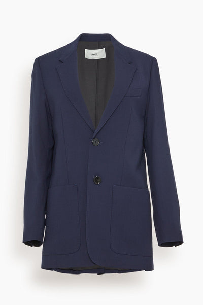 Two Buttons Jacket in Night Blue