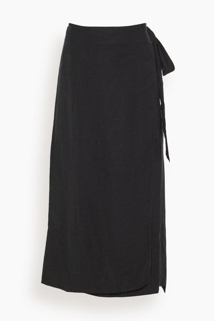 Apiece Apart Skirts De Vera Wrap Skirt in Black
