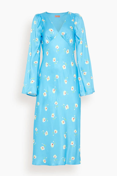 Kitri Dresses Libby Dress in Blue Vintage Pansy Print