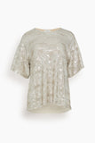 Forte Forte Tops La Danza Del Mare Sequined T-Shirt in Silver La Danza Del Mare Sequined T-Shirt in Silver