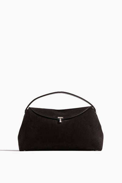 T-Lock Suede Top Handle Bag in Espresso