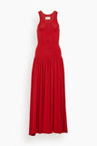 Loulou de Saison Jada Long Knit Dress in Red