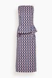 Amir Taghi Danielle Dress in Pink/Dark Navy