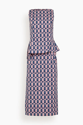 Danielle Dress in Pink/Dark Navy