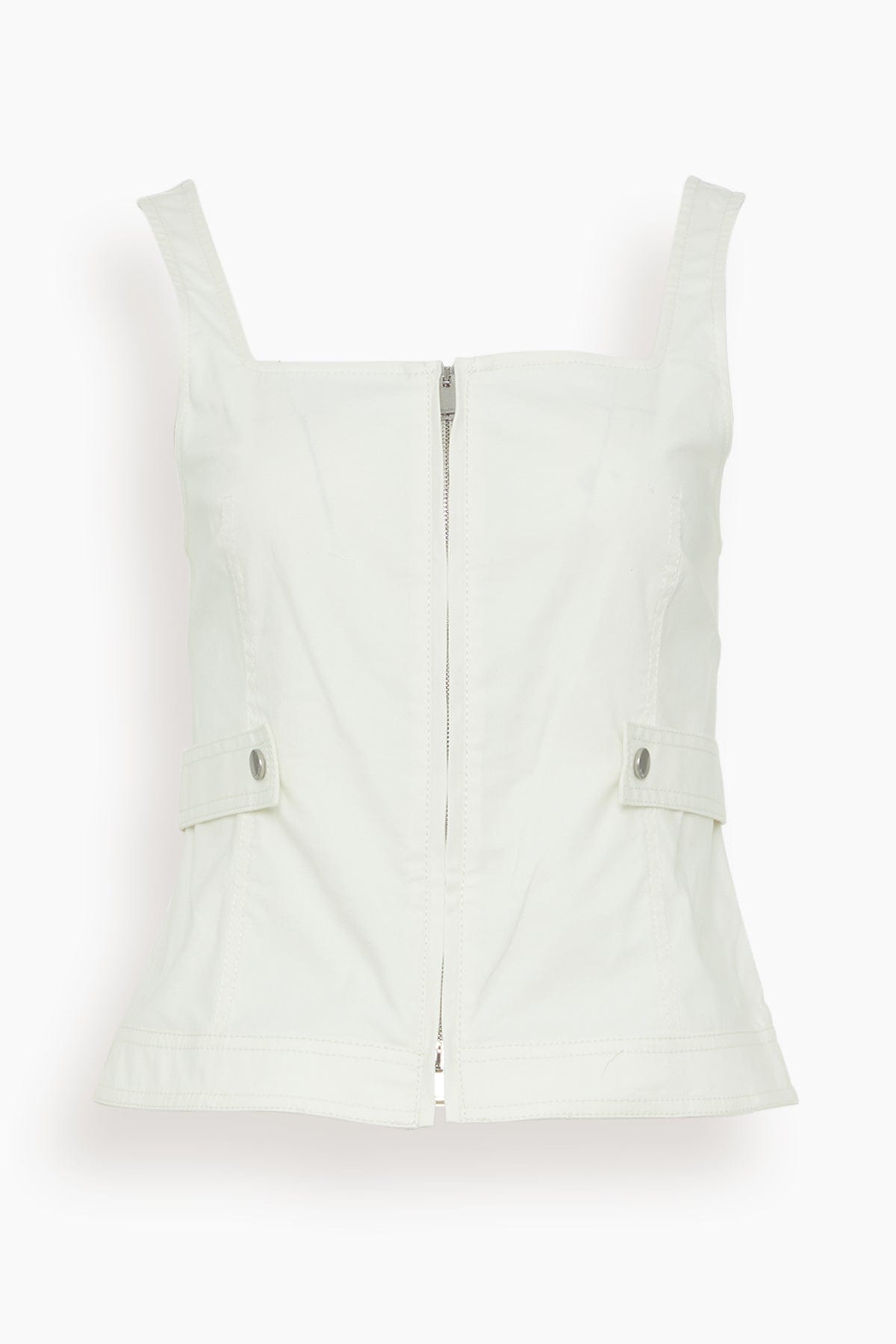 Simkhai Tops Dolce Zip Up Top in White