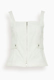 Simkhai Tops Dolce Zip Up Top in White