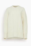 Rohe Sweaters Relaxed Fit Cable Jumper in Off White