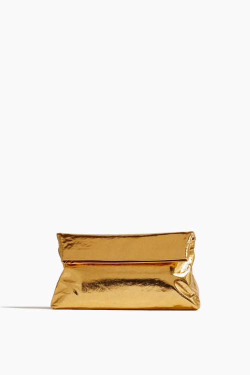 Dries Van Noten Clutches Folded Clutch in Gold