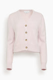 Brandon Maxwell The Sloane Silk Cashmere Cardigan Sweater in Dusty Pink