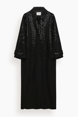 Sparkling Emotions Coat in Pure Black