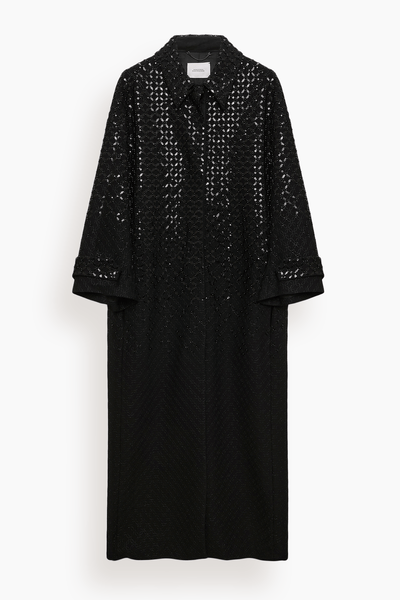 Sparkling Emotions Coat in Pure Black