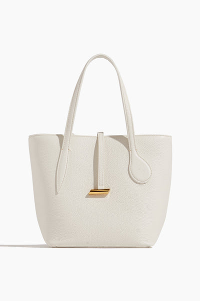 Sprout Mini Tote in White Leather