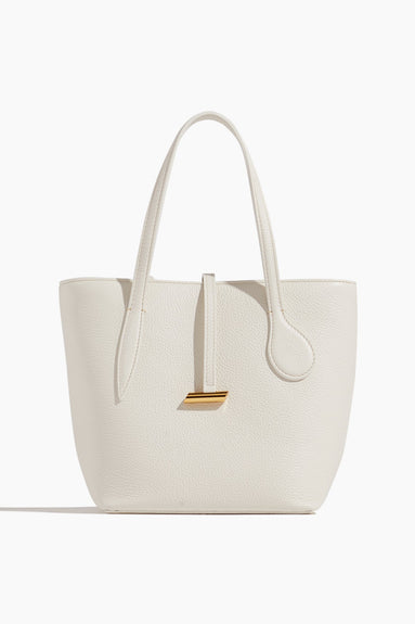 Little Liffner Top Handle Bags Sprout Mini Tote in White Leather