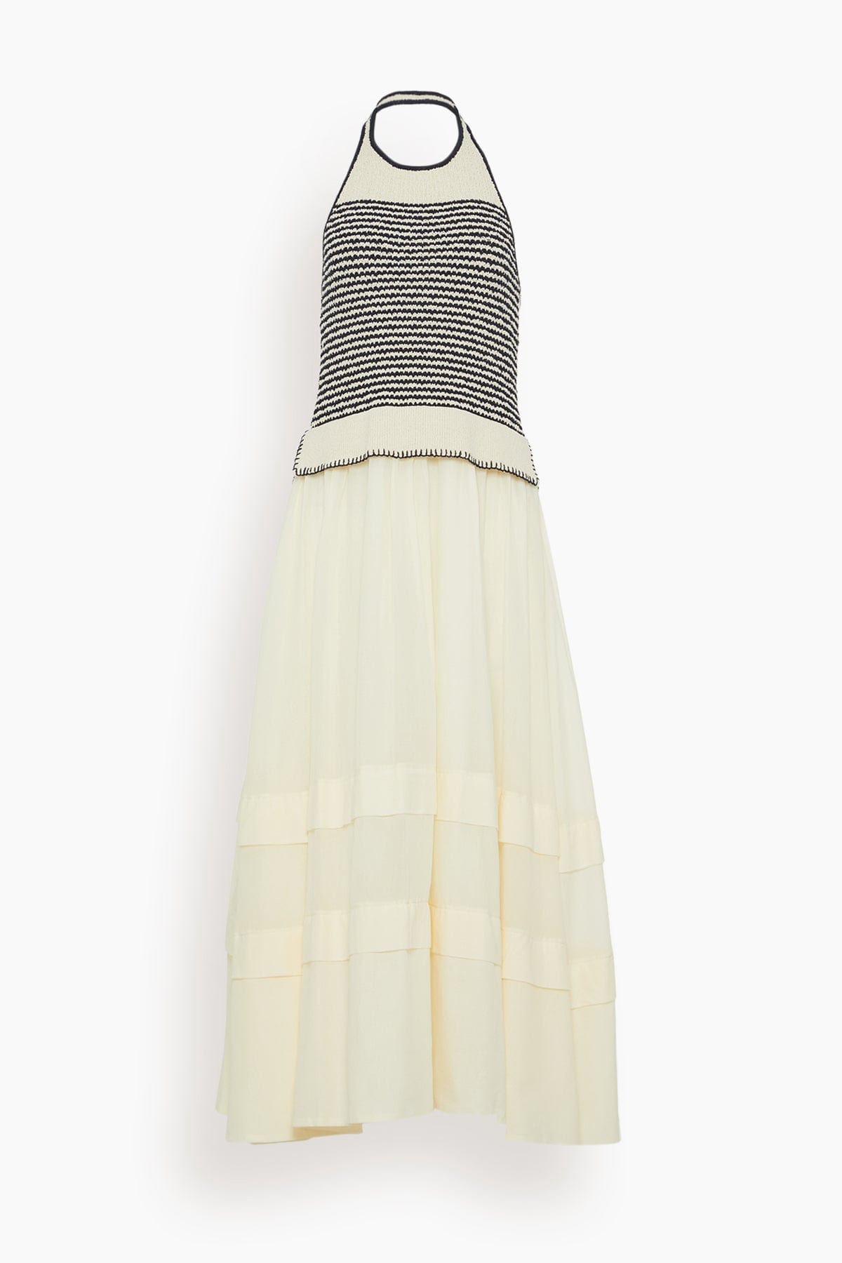 Tanya Taylor Casual Dresses Miller Dress in Maritime Blue/Cream (TS)