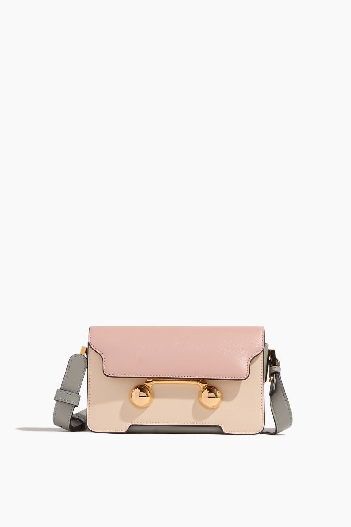Marni Shoulder Bags Trunkaroo Mini Shoulder Bag in Camelia/Shell/Storm Marni Trunkaroo Mini Shoulder Bag in Camelia/Shell/Storm