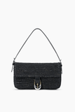Staud Harlow Raffia Bag in Black