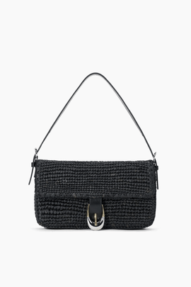 Harlow Raffia Bag in Black