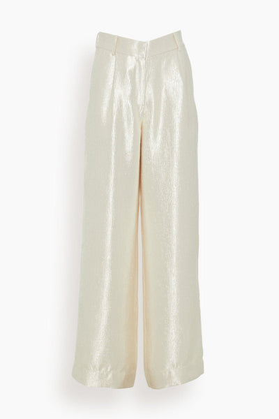 Malcolm Textured Satin Pant in Cream