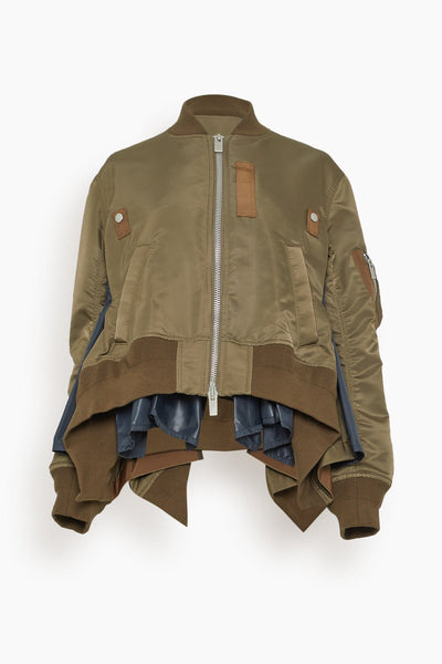 Nylon Twill Blouson in Beige