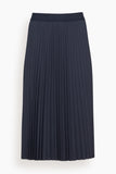 Tibi Skirts Nylon Pleating Sunray Pull On Skirt in Navy