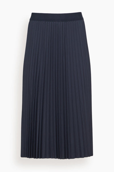 Nylon Pleating Sunray Pull On Skirt in Navy