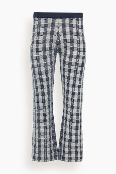 Gingham Flare Pant in Midnight Combo