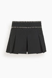 R13 Pleated Mini Skort in Black