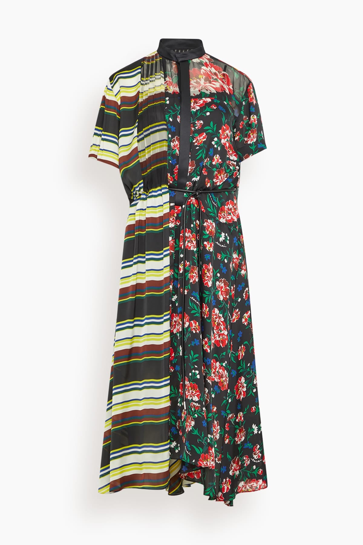 Sacai Pattern Mix Dress in Black Multi