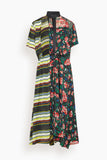 Pattern Mix Dress in Black Multi