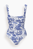 Staud Adelaide One Piece in Blue Toile